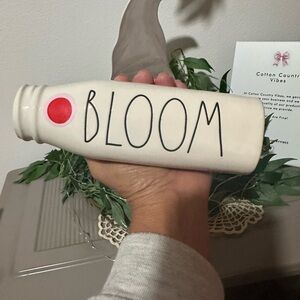 Rae Dunn Bloom Vase - Cream with Red Dot